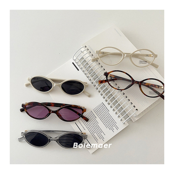 Dječje sunčane naočale, korejski retro stil, ovalni mali okvir, plastični okvir, nepolarizirane, ogledalno zaštita klase 2