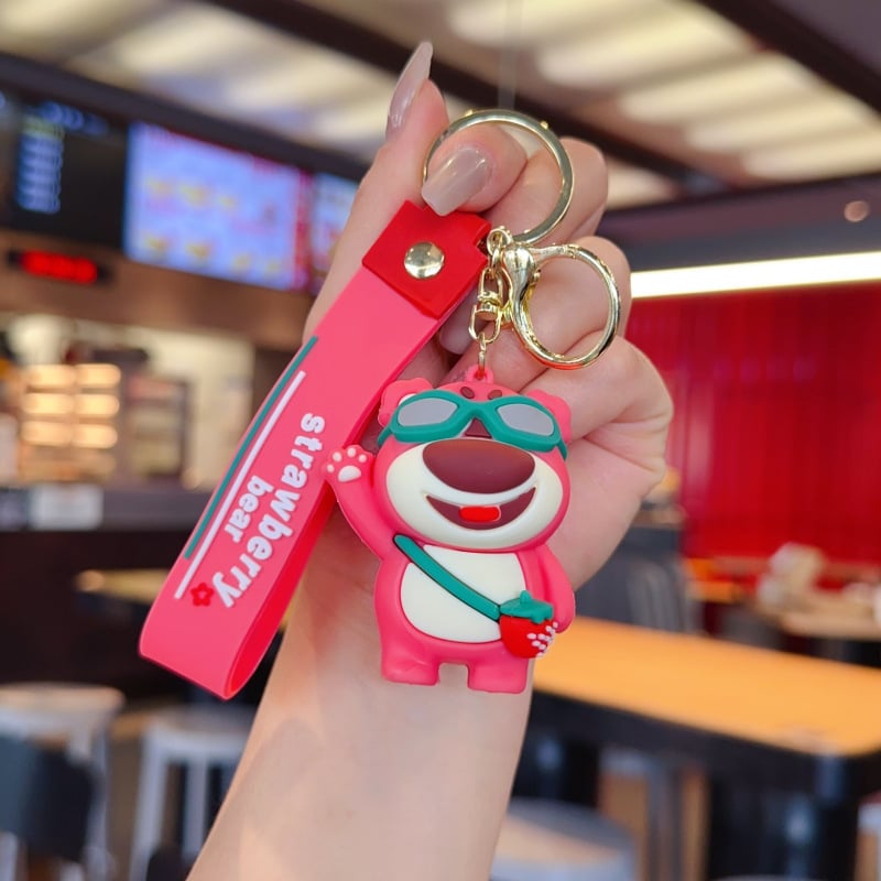 Μπρελόκ – Καρτούν Strawberry Bear, Σιλικόνη, Δώρο για Επιχειρήσεις