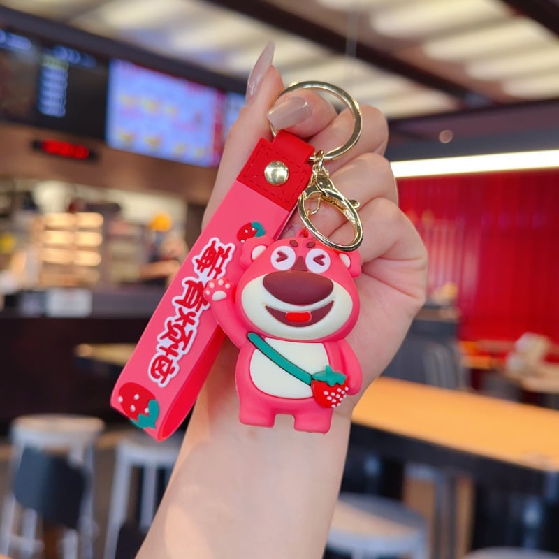 Μπρελόκ – Καρτούν Strawberry Bear, Σιλικόνη, Δώρο για Επιχειρήσεις