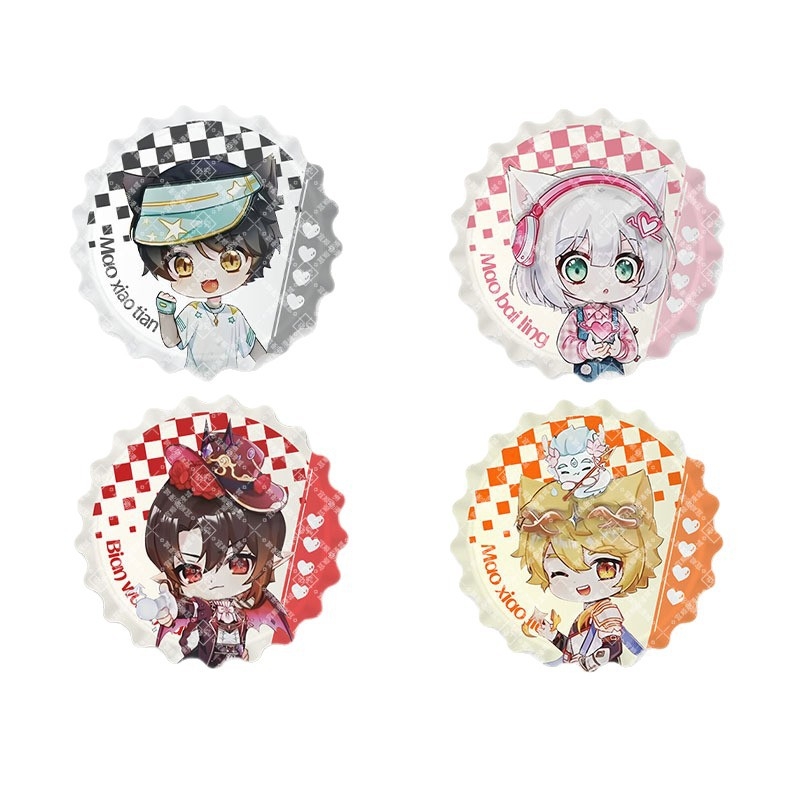 Σήμα γάτας σμάλτο – Mirror Series της Qimaojun: μοτίβα Xiaojiu, Xiaotian, Wushuang, Skylark, Bat; Μικτά υλικά; Συσκευασία PP σακούλα; Anime merchandise