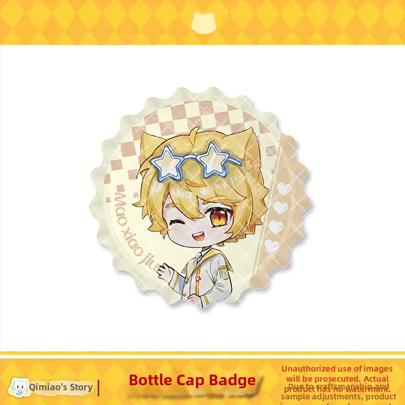 Σήμα γάτας σμάλτο – Mirror Series της Qimaojun: μοτίβα Xiaojiu, Xiaotian, Wushuang, Skylark, Bat; Μικτά υλικά; Συσκευασία PP σακούλα; Anime merchandise