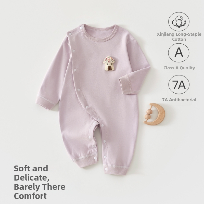 Baba overál – 100% pamut, újszülött, uniszex, hosszú ujjú, elöl gombos zárás, egész éves viseletre