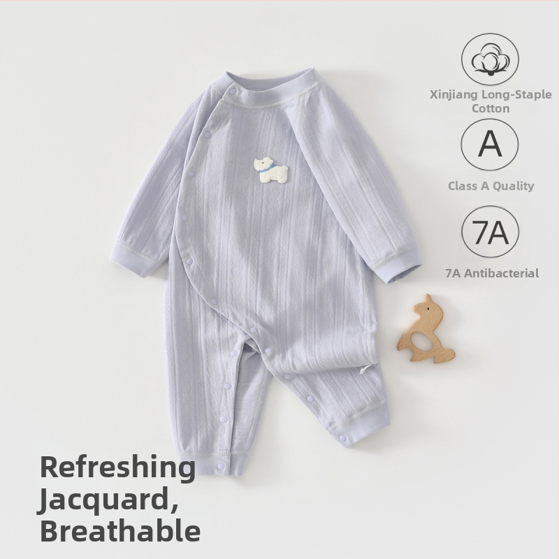 Dječji kombinezon za bebe – 100% pamuk, novorođenče, unisex, dugi rukavi, prednje kopčanje na gumbe, za sve sezone