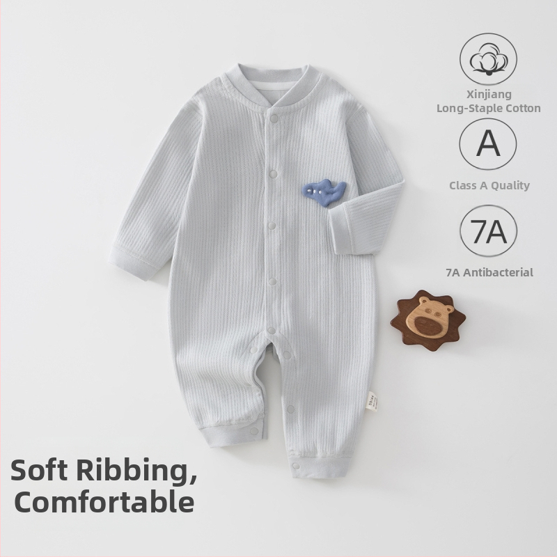 Baba overál – 100% pamut, újszülött, uniszex, hosszú ujjú, elöl gombos zárás, egész éves viseletre