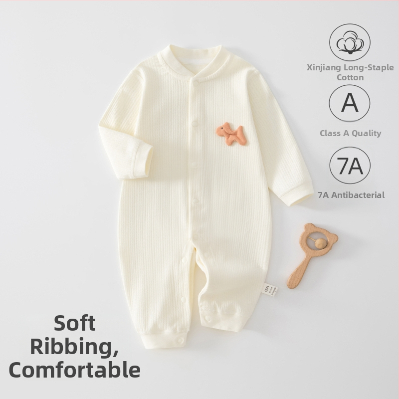 Baba overál – 100% pamut, újszülött, uniszex, hosszú ujjú, elöl gombos zárás, egész éves viseletre