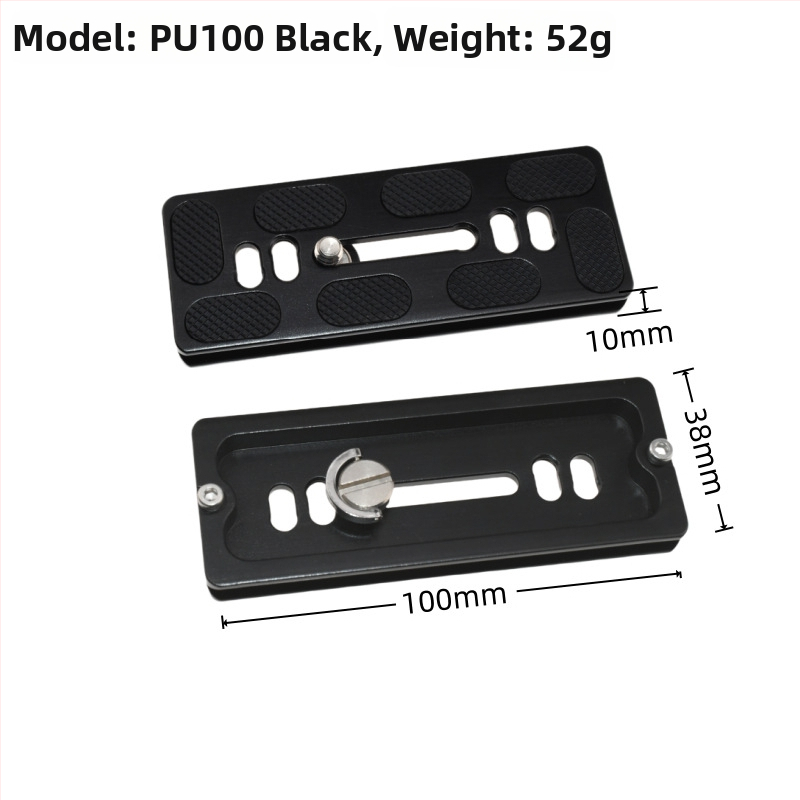 ātrās atbrīvošanas plāksne statīva galvai un kameras pamatnei, alumīnija sakausējums, slodze 6-10 kg, svars 0,08 kg