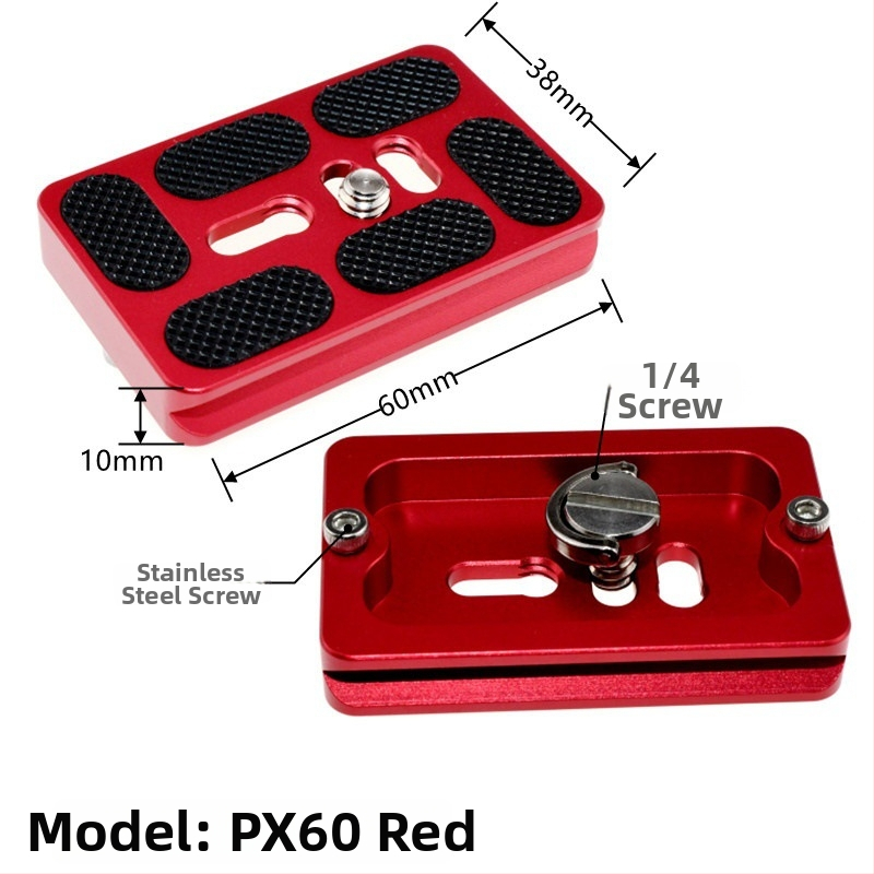 ātrās atbrīvošanas plāksne statīva galvai un kameras pamatnei, alumīnija sakausējums, slodze 6-10 kg, svars 0,08 kg