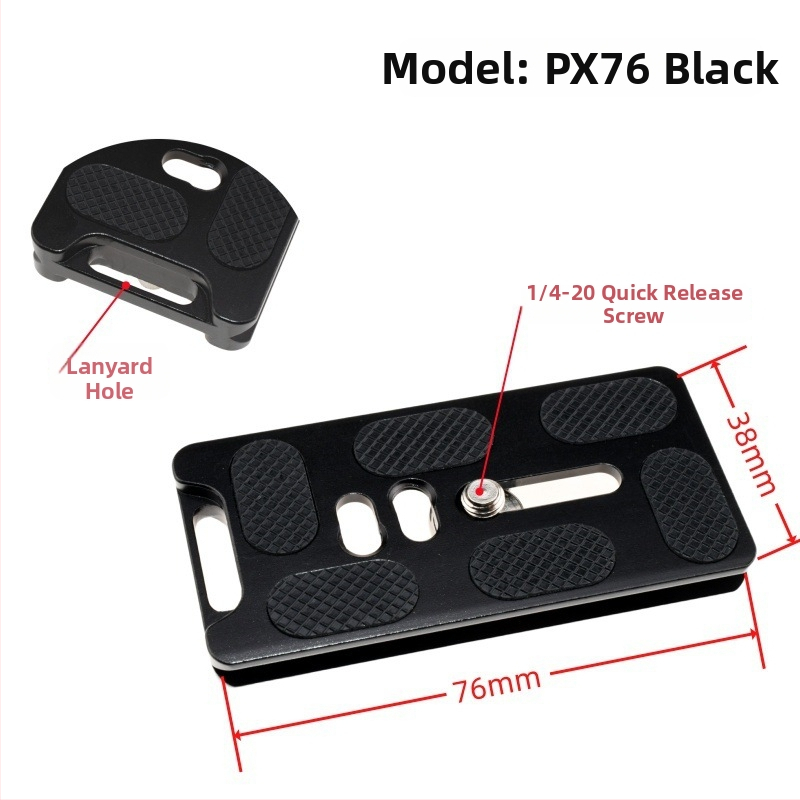 ātrās atbrīvošanas plāksne statīva galvai un kameras pamatnei, alumīnija sakausējums, slodze 6-10 kg, svars 0,08 kg