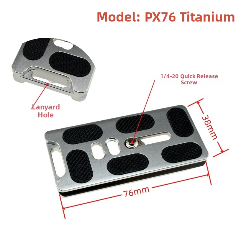ātrās atbrīvošanas plāksne statīva galvai un kameras pamatnei, alumīnija sakausējums, slodze 6-10 kg, svars 0,08 kg