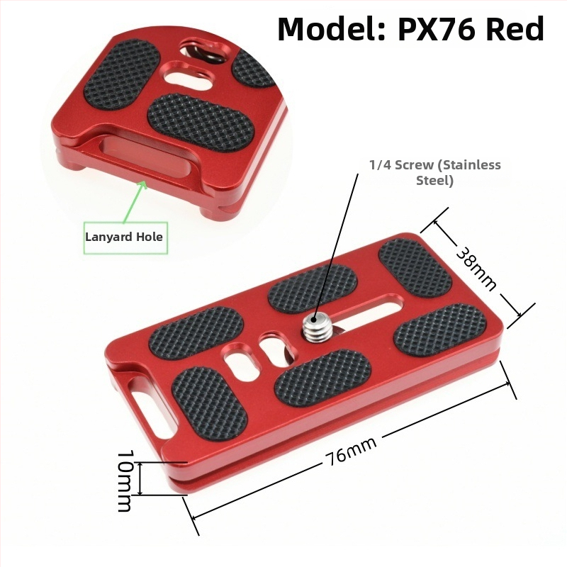 ātrās atbrīvošanas plāksne statīva galvai un kameras pamatnei, alumīnija sakausējums, slodze 6-10 kg, svars 0,08 kg