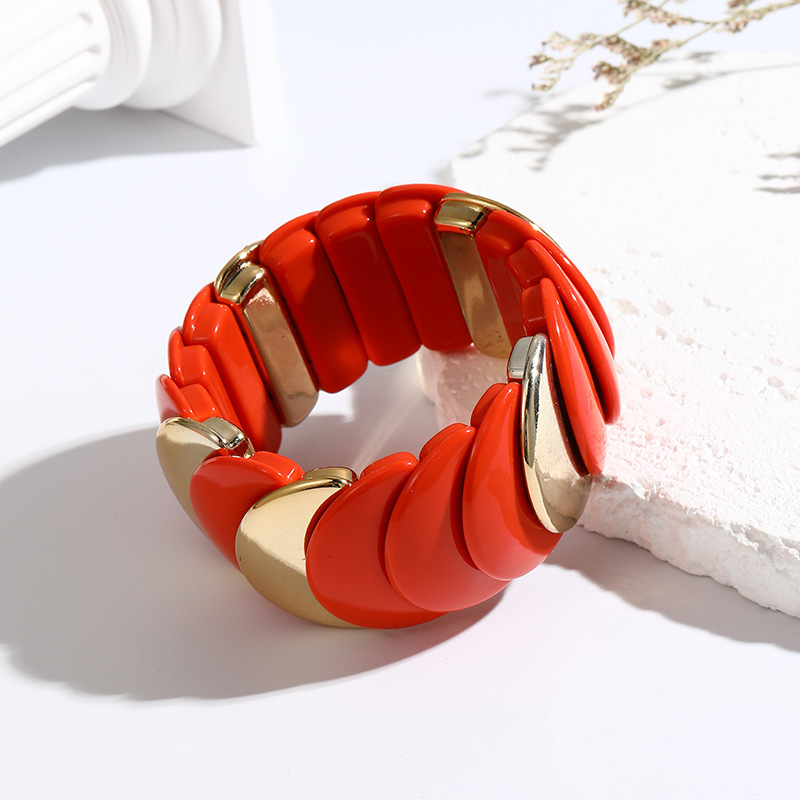 Βραχιόλι - χειροποίητο από ακρυλική ρητίνη, σχέδιο με ψαριών φολίδες, φυσικό στυλ, για γυναίκες