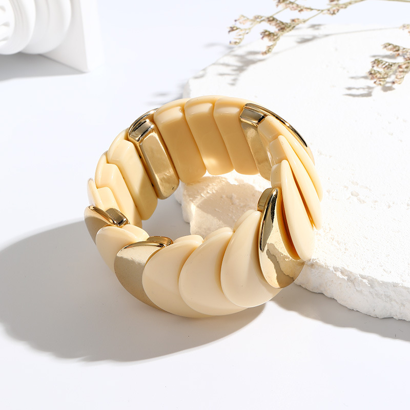 Βραχιόλι - χειροποίητο από ακρυλική ρητίνη, σχέδιο με ψαριών φολίδες, φυσικό στυλ, για γυναίκες