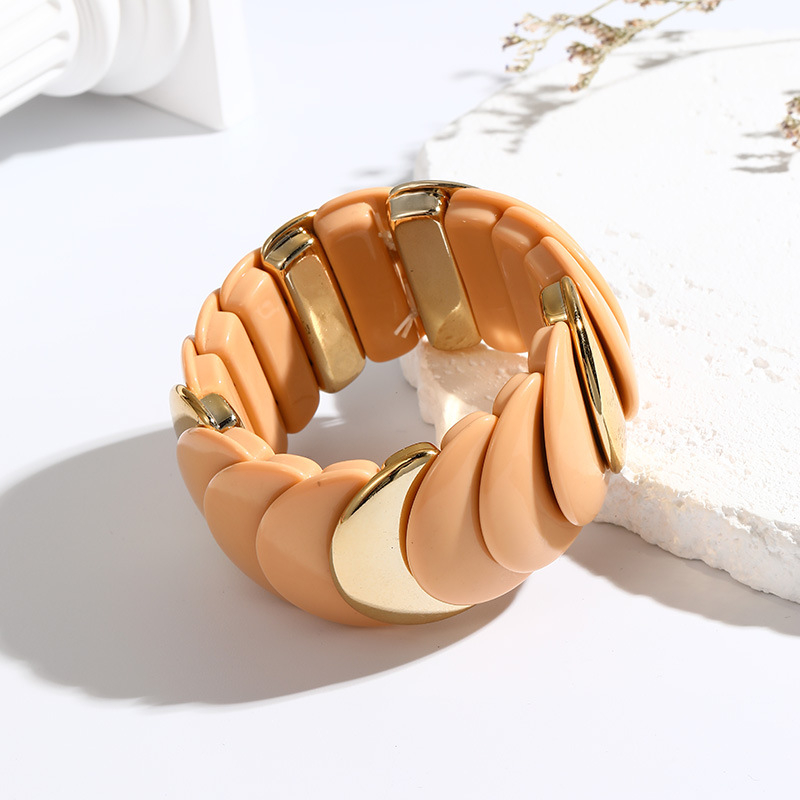 Βραχιόλι - χειροποίητο από ακρυλική ρητίνη, σχέδιο με ψαριών φολίδες, φυσικό στυλ, για γυναίκες