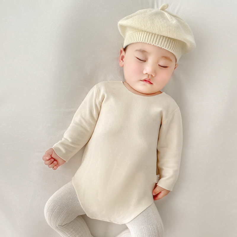 Unisex bebin termalni romper, s dugim rukavima, bez kapuljače, smjesa viskoze, pamuka, akrila i spandeksa