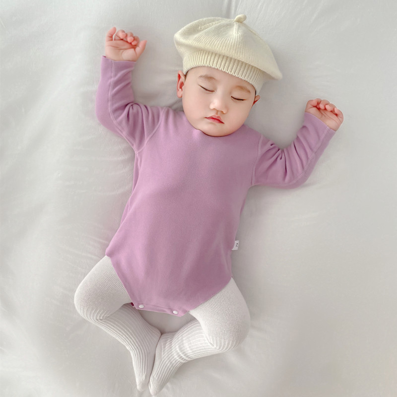 Unisex bebin termalni romper, s dugim rukavima, bez kapuljače, smjesa viskoze, pamuka, akrila i spandeksa