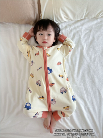 Бебешка едноетажна пижама в корейски стил, 95% памук, дебел brushed плат, дизайни с животни, карикатури, букви и цветя, за деца 1–3 години