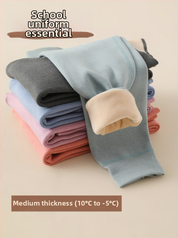 Bērnu termopantāni ar flīsa oderi, augsta josta, ziemas/rudens, poliester 91,7%