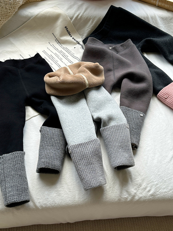 Meitenēm ziemas kokvilnas legingi, 50% kokvilna, korejiešu stils, vidējā josta, elastīgā josta, pilnas garums