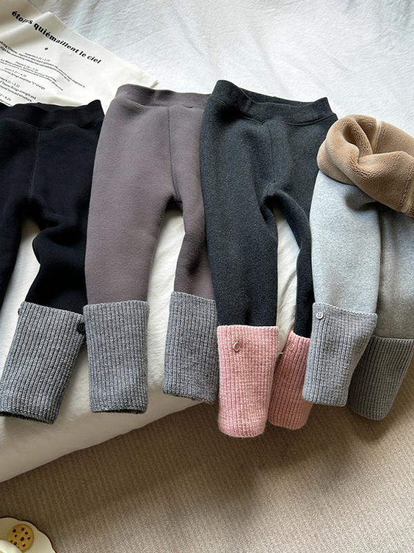 Meitenēm ziemas kokvilnas legingi, 50% kokvilna, korejiešu stils, vidējā josta, elastīgā josta, pilnas garums