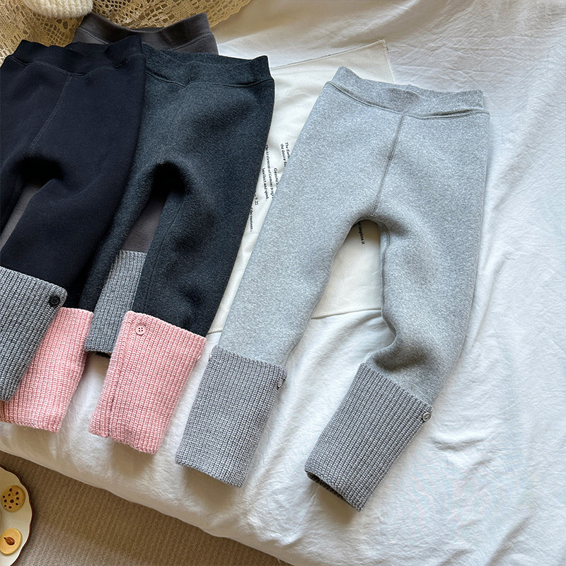 Meitenēm ziemas kokvilnas legingi, 50% kokvilna, korejiešu stils, vidējā josta, elastīgā josta, pilnas garums