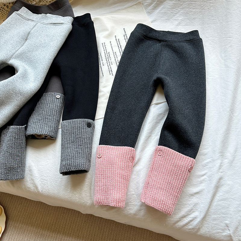 Meitenēm ziemas kokvilnas legingi, 50% kokvilna, korejiešu stils, vidējā josta, elastīgā josta, pilnas garums