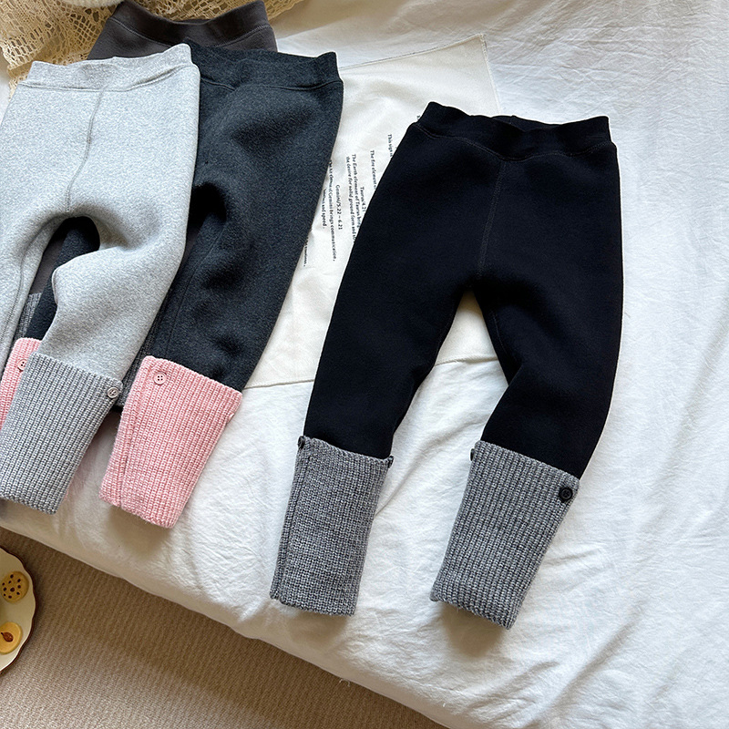 Meitenēm ziemas kokvilnas legingi, 50% kokvilna, korejiešu stils, vidējā josta, elastīgā josta, pilnas garums