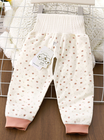 Bērnu kokvilnas siltinātas bikses ar augstu vidukli, universālas, ziemai, rudens un pavasarim