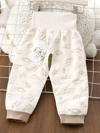 Bērnu kokvilnas siltinātas bikses ar augstu vidukli, universālas, ziemai, rudens un pavasarim