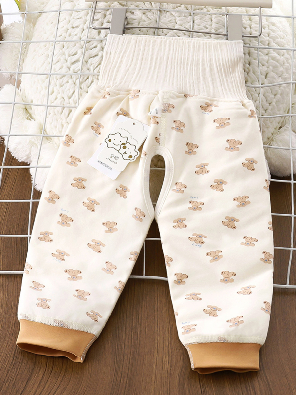 Bērnu kokvilnas siltinātas bikses ar augstu vidukli, universālas, ziemai, rudens un pavasarim