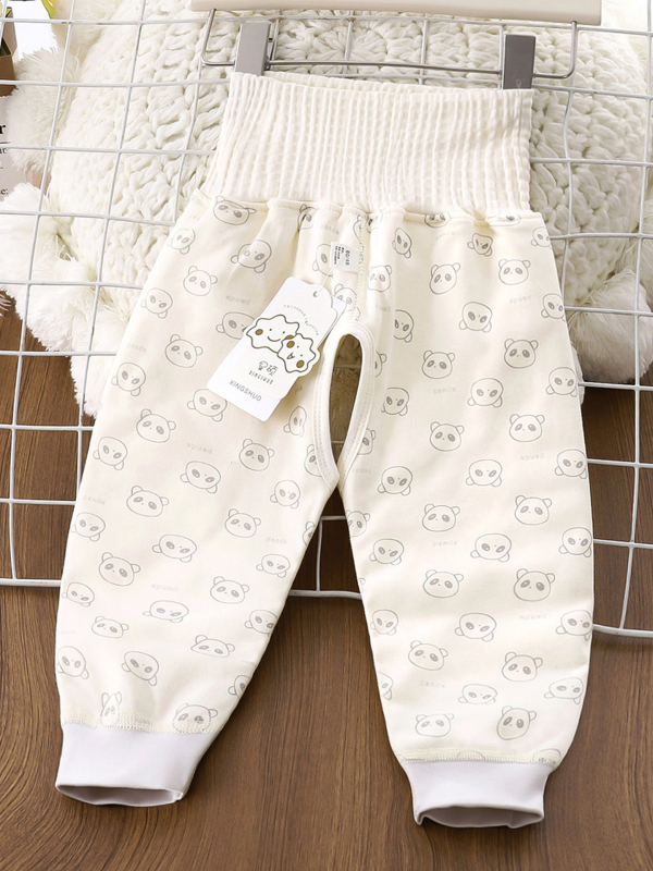 Bērnu kokvilnas siltinātas bikses ar augstu vidukli, universālas, ziemai, rudens un pavasarim