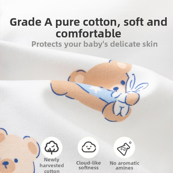 Bērnu kokvilnas nakts bikses ar karikatūru dzīvnieku rakstu, universālas, 100% kokvilna, vidējā josta, piemērotas pavasarim un rudenim