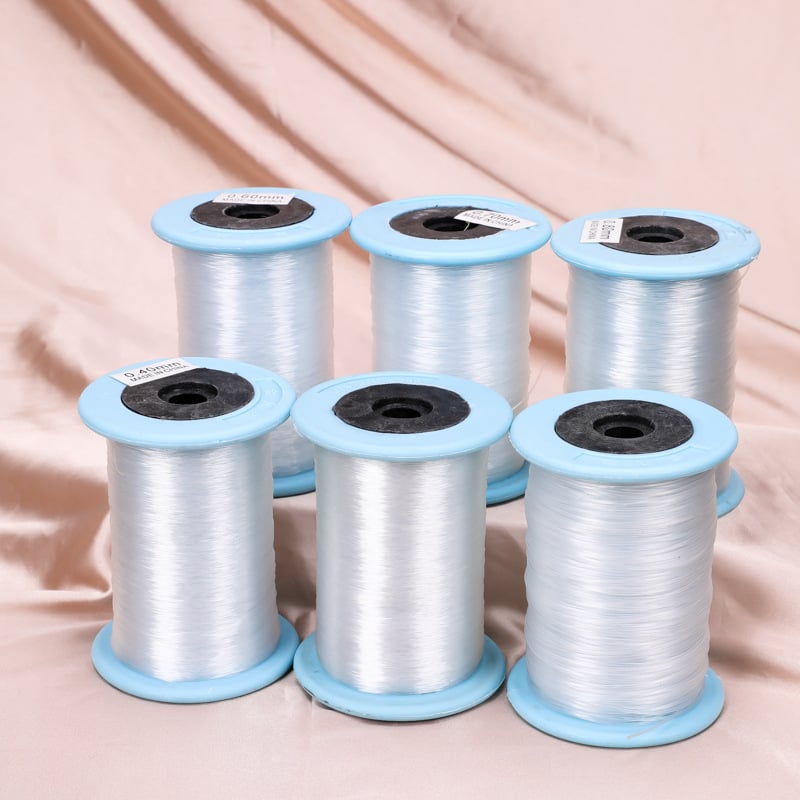 Pērļu vads rokdarbu gredieniem, caurspīdīga ultra-smalka kristāla līnija, neelastīga, ar spandeksa pamatu