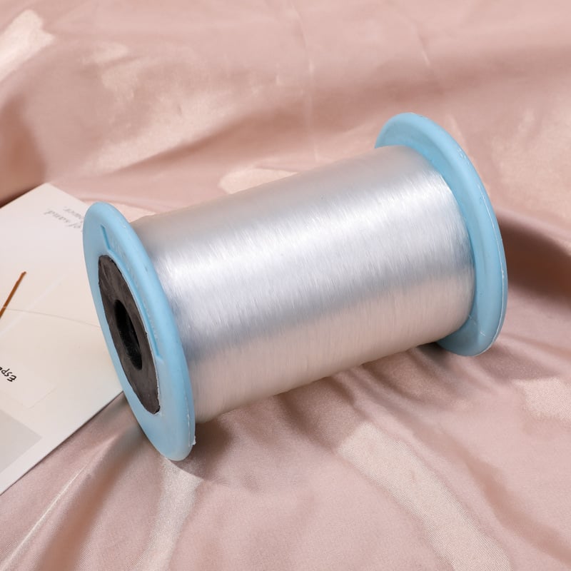 Pērļu vads rokdarbu gredieniem, caurspīdīga ultra-smalka kristāla līnija, neelastīga, ar spandeksa pamatu