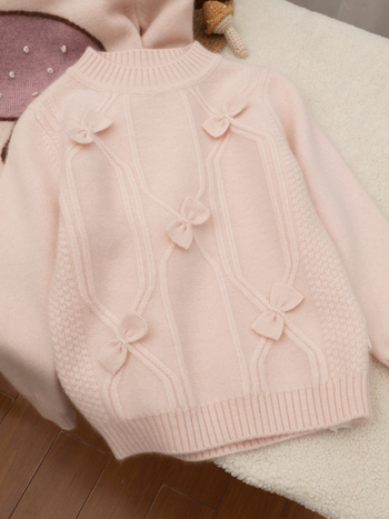 Bērnu kašmīra džemperis ar apaļu kaklu, garas piedurknes, 100% kašmīrs, bieza auduma