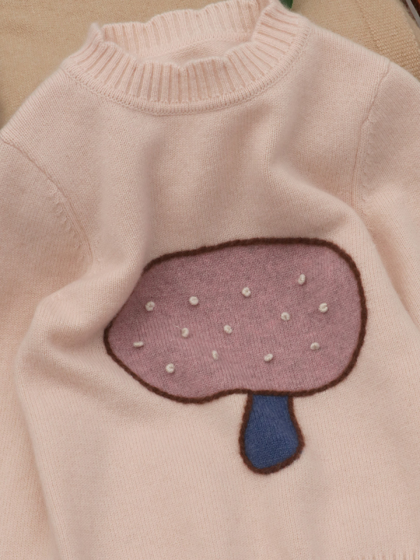 Bērnu kašmīra džemperis ar apaļu kaklu, garas piedurknes, 100% kašmīrs, bieza auduma