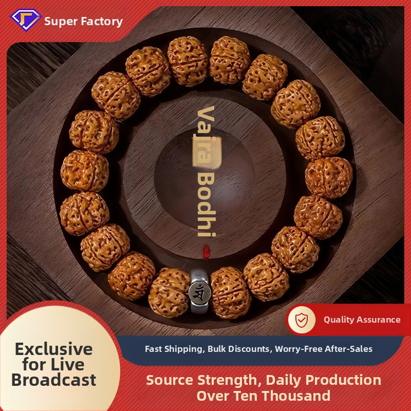 Vajra Bodhi käevõru Rudraksha helmestega, kaksteist zodiaki märgid, käsitöö, rahvuslik stiil