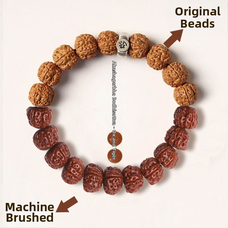 Vajra Bodhi käevõru Rudraksha helmestega, kaksteist zodiaki märgid, käsitöö, rahvuslik stiil