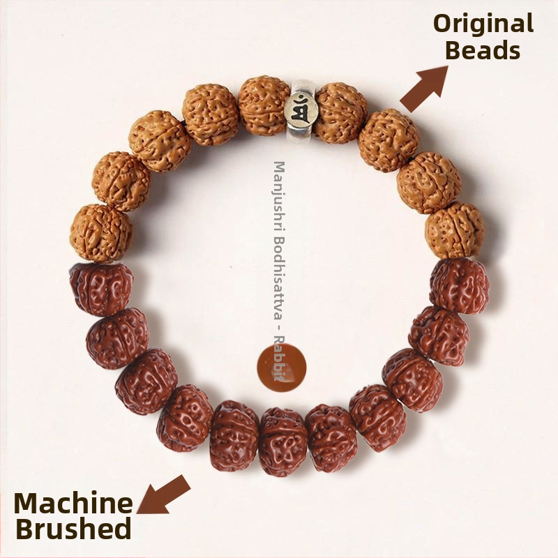 Vajra Bodhi käevõru Rudraksha helmestega, kaksteist zodiaki märgid, käsitöö, rahvuslik stiil