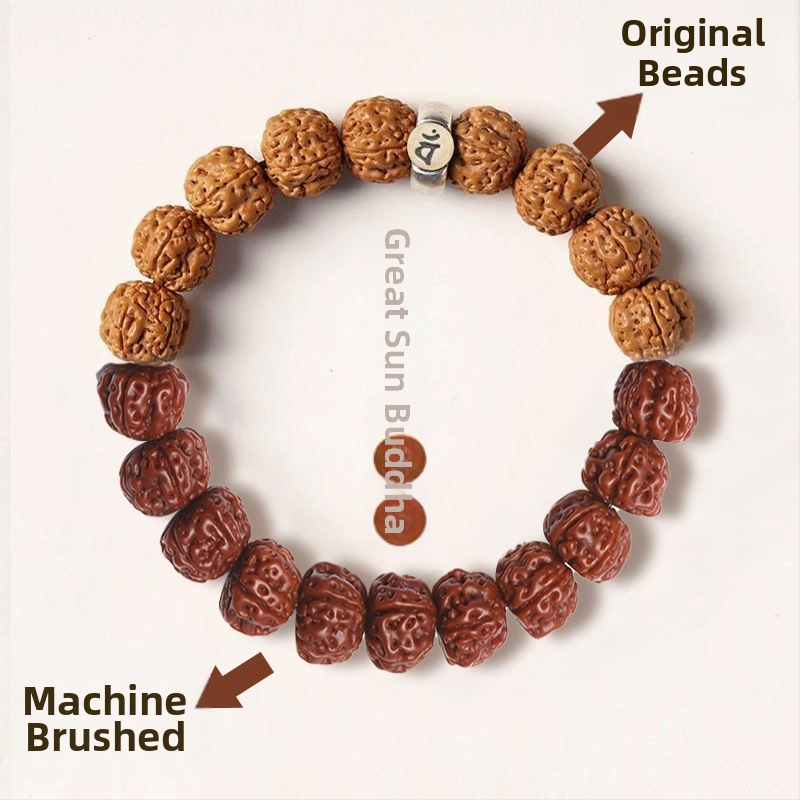 Vajra Bodhi käevõru Rudraksha helmestega, kaksteist zodiaki märgid, käsitöö, rahvuslik stiil