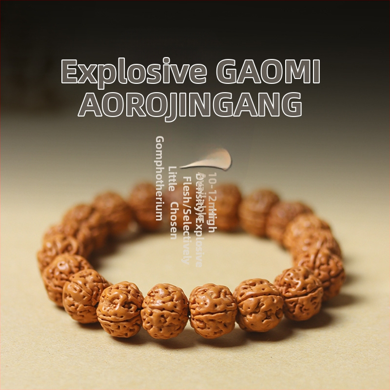 Vajra Bodhi käevõru Rudraksha helmestega, kaksteist zodiaki märgid, käsitöö, rahvuslik stiil