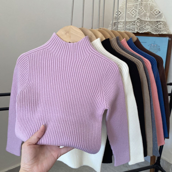 Bērnu bezšuvju džemperis ar augstu apkakli – Akrils 85-90%, vecuma diapazons 3-8 gadi, Universāls, Zima/Pavasaris/Rudens