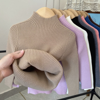 Bērnu bezšuvju džemperis ar augstu apkakli – Akrils 85-90%, vecuma diapazons 3-8 gadi, Universāls, Zima/Pavasaris/Rudens