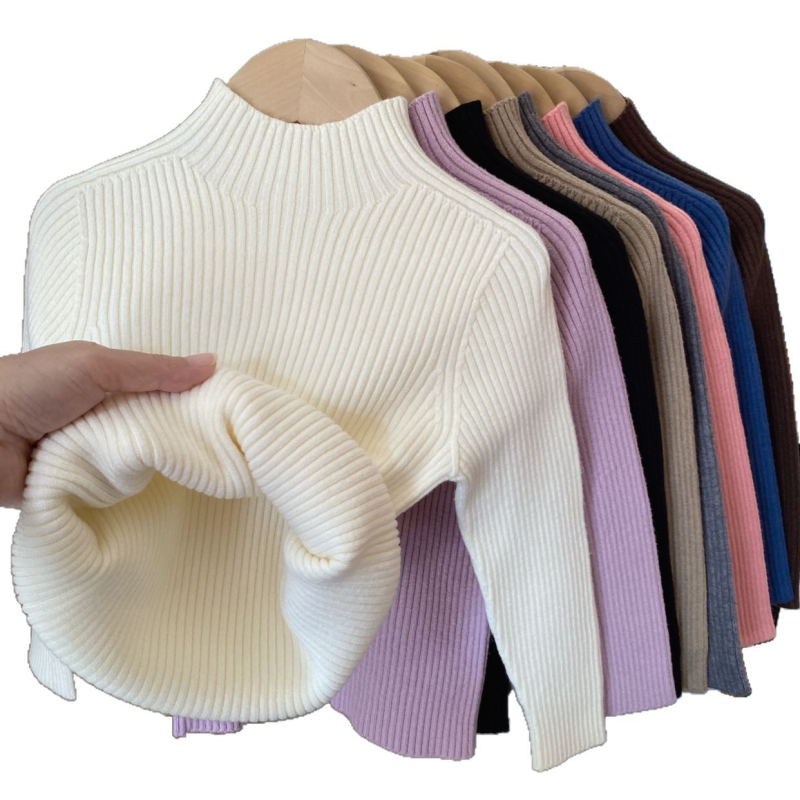 Bērnu bezšuvju džemperis ar augstu apkakli – Akrils 85-90%, vecuma diapazons 3-8 gadi, Universāls, Zima/Pavasaris/Rudens