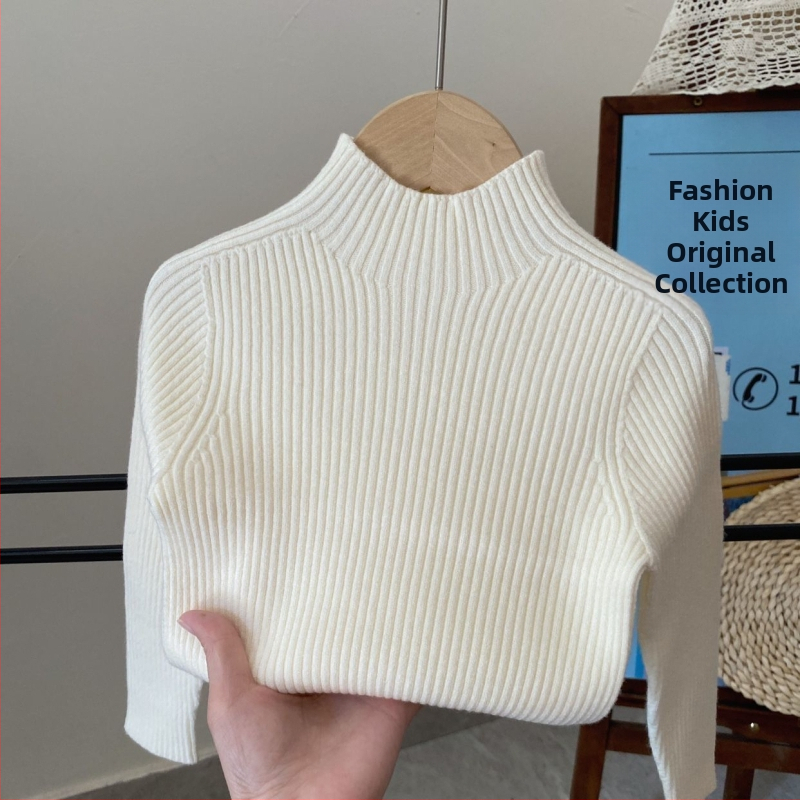 Bērnu bezšuvju džemperis ar augstu apkakli – Akrils 85-90%, vecuma diapazons 3-8 gadi, Universāls, Zima/Pavasaris/Rudens