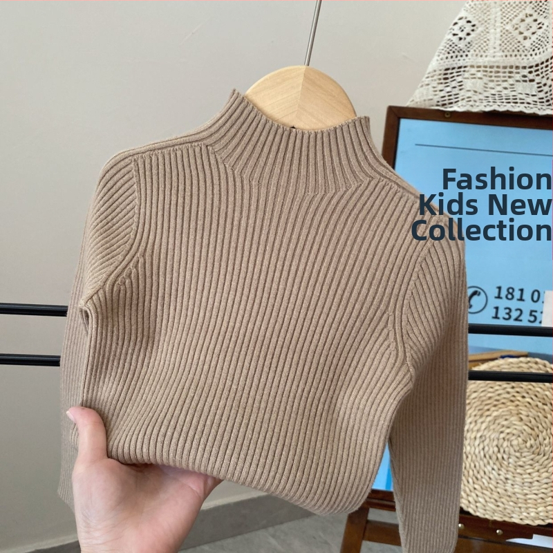 Bērnu bezšuvju džemperis ar augstu apkakli – Akrils 85-90%, vecuma diapazons 3-8 gadi, Universāls, Zima/Pavasaris/Rudens