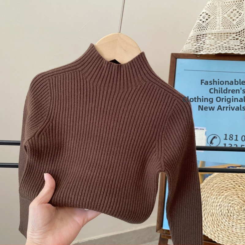 Bērnu bezšuvju džemperis ar augstu apkakli – Akrils 85-90%, vecuma diapazons 3-8 gadi, Universāls, Zima/Pavasaris/Rudens