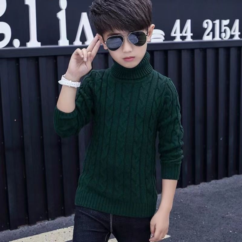 Bērnu adīts džemperis, biezs, dubulta apkakle, no poliestera šķiedras, garas piedurknes, vecuma grupai 3-8 gadi