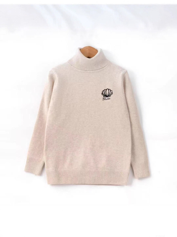 Bērnu adīts džemperis ar augstu apkakli, flīsa oderējums, biezs audums, 80% kokvilna, Ziemas kolekcija 2025, unisex