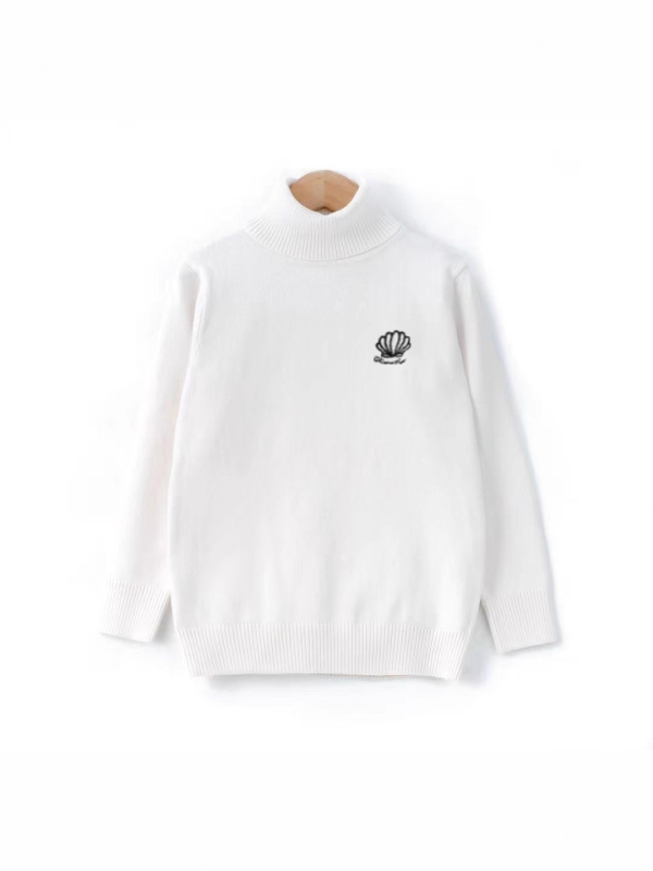 Bērnu adīts džemperis ar augstu apkakli, flīsa oderējums, biezs audums, 80% kokvilna, Ziemas kolekcija 2025, unisex