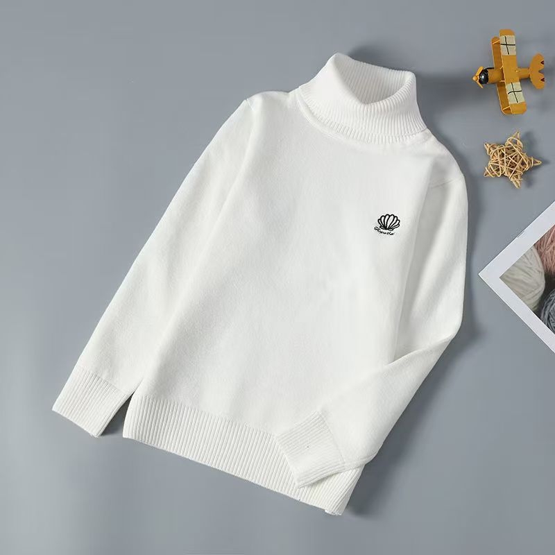 Bērnu adīts džemperis ar augstu apkakli, flīsa oderējums, biezs audums, 80% kokvilna, Ziemas kolekcija 2025, unisex